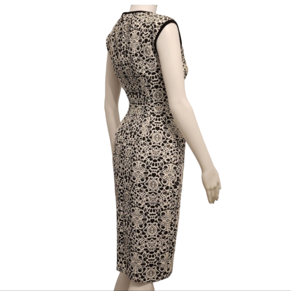 Textured Black and White Vintage Caché Dress - Size 2 - EUC - Picture 3 of 8